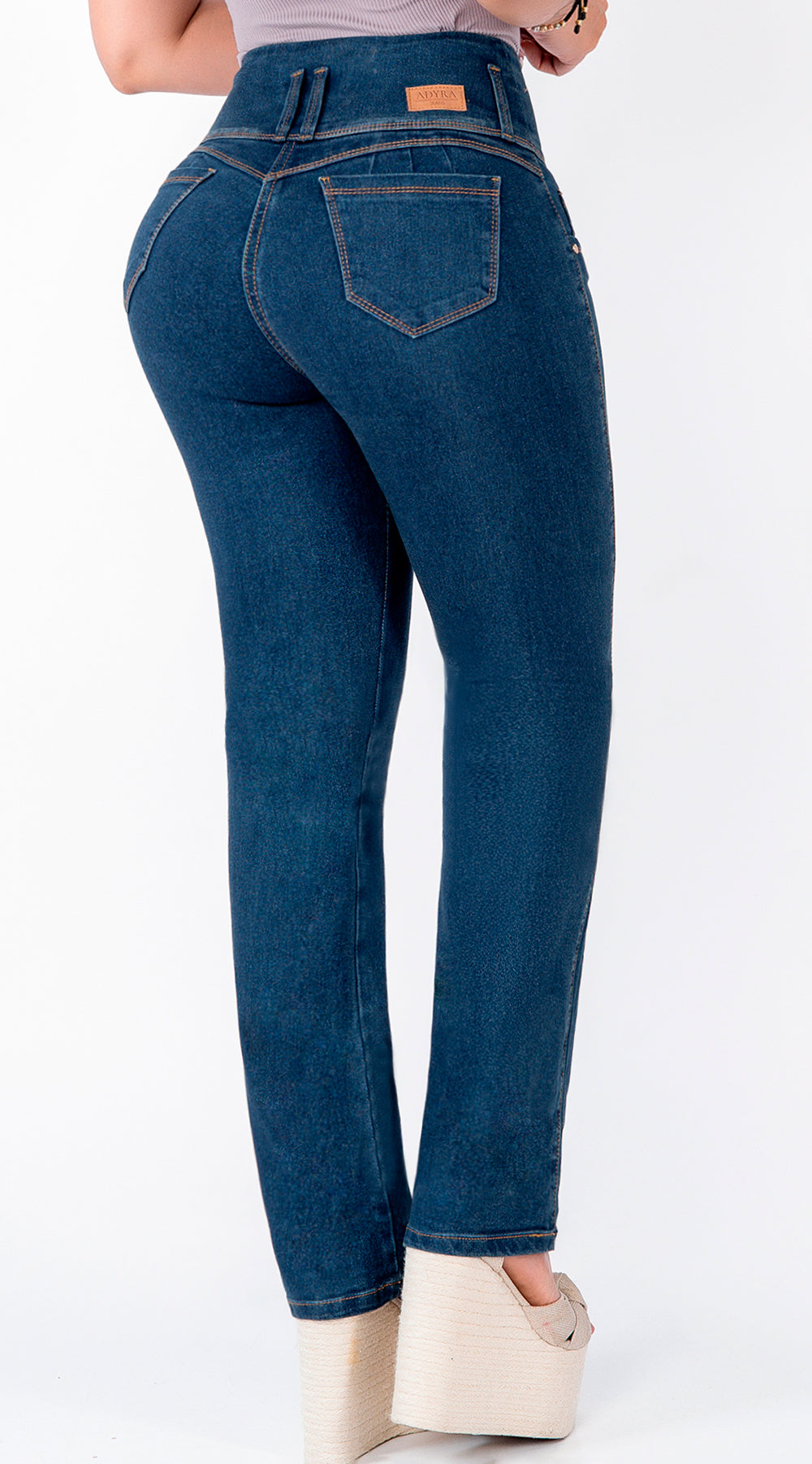 JEAN ELASTICO BOTA RECTA AZUL MEDIO MATIZADO