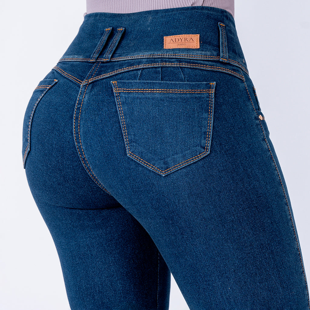 JEAN ELASTICO BOTA RECTA AZUL MEDIO MATIZADO
