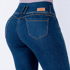 JEAN ELASTICO BOTA RECTA AZUL MEDIO MATIZADO