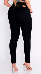 JEAN ELASTICO TIRO ALTO PUSH-UP NEGRO
