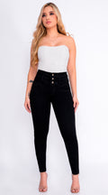 JEAN ELASTICO TIRO ALTO PUSH-UP NEGRO