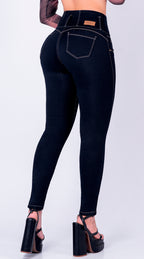 JEAN ELASTICO TIRO ALTO PUSH-UP AZUL OSCURO