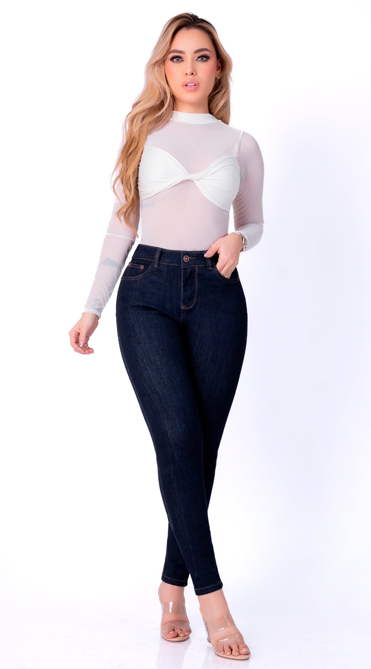JEAN ELASTICO SKINNY AZUL OSCURO