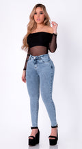 JEAN ELASTICO SKINNY AZUL CLARO
