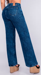 JEAN WIDE LEG SEMI ELASTICO AZUL