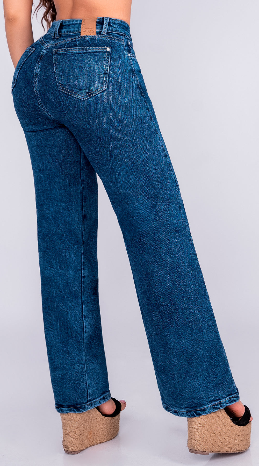 JEAN WIDE LEG SEMI ELASTICO AZUL