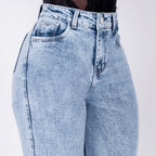 JEAN WIDE LEG SEMI ELASTICO AZUL CLARO