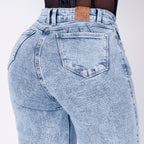 JEAN WIDE LEG SEMI ELASTICO AZUL CLARO