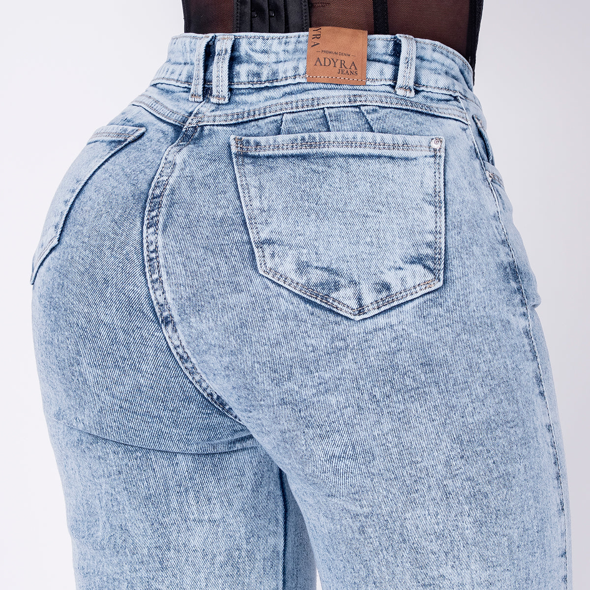 JEAN WIDE LEG SEMI ELASTICO AZUL CLARO