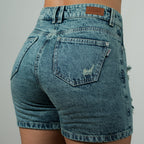 SHORT JEAN RIGIDO AZUL MATIZADO