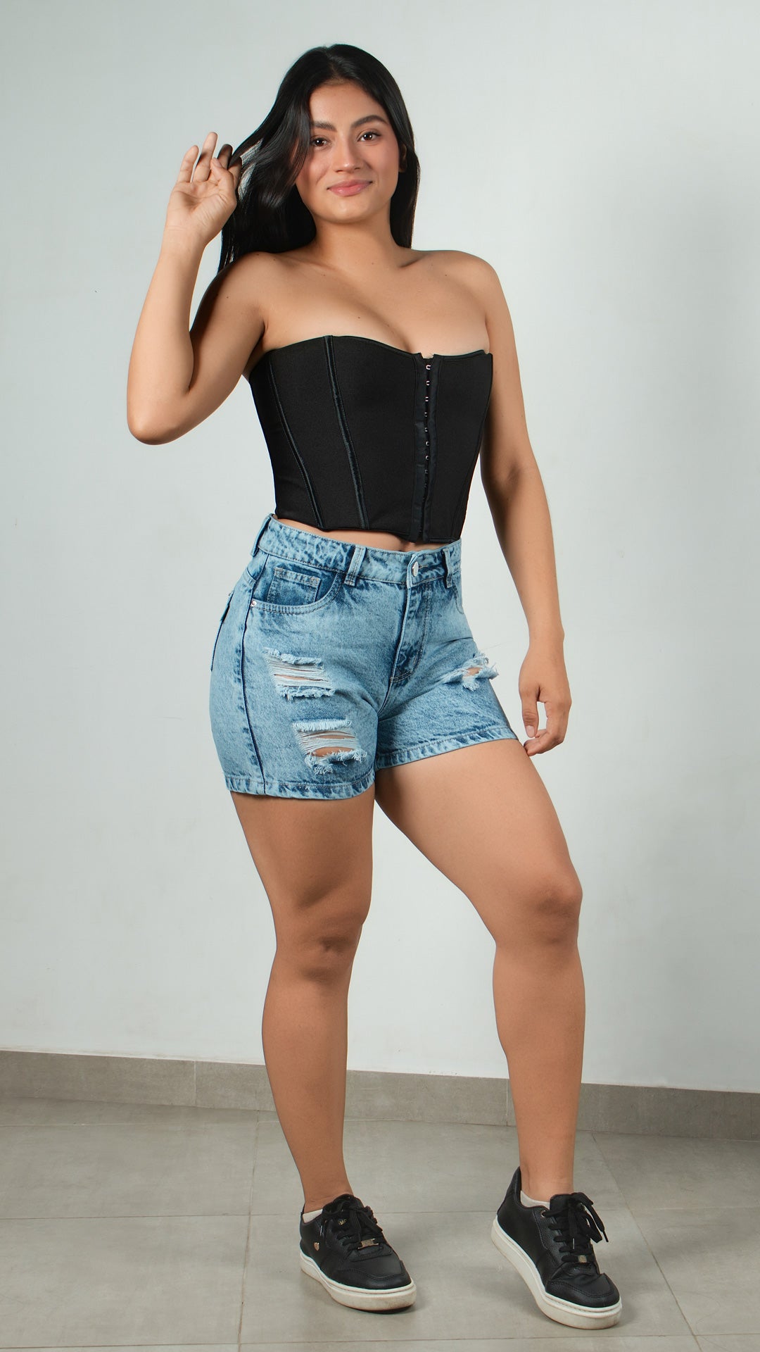 SHORT JEAN RIGIDO AZUL CLARO