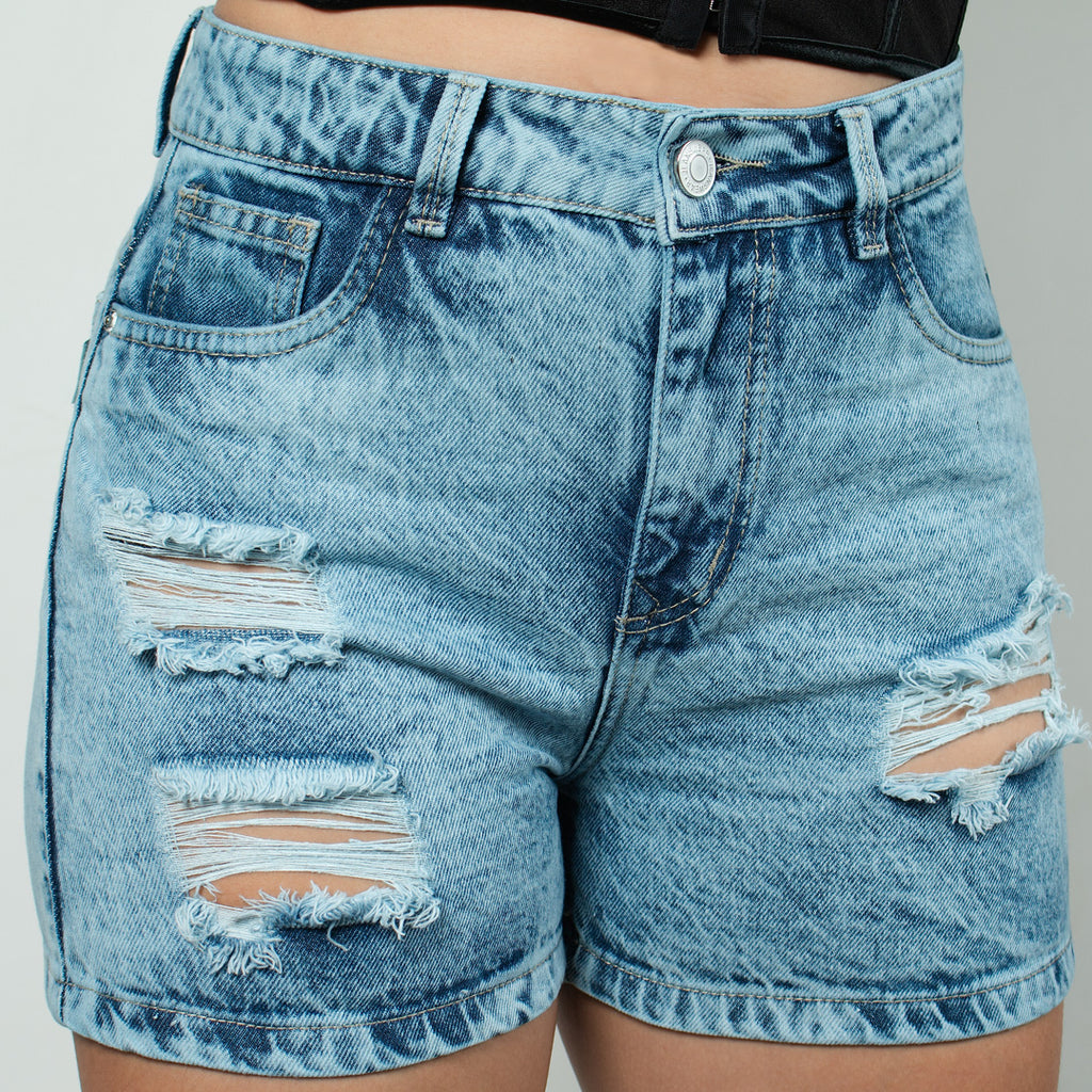 SHORT JEAN RIGIDO AZUL CLARO