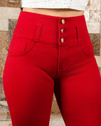 JEAN ELASTICO BOTA RECTA ROJO VIVO