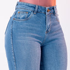 JEAN WIDE LEG SEMI ELASTICO AZUL MEDIO