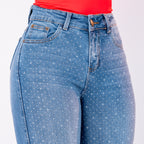 JEAN WIDE LEG SEMI ELASTICO PIEDRERIA