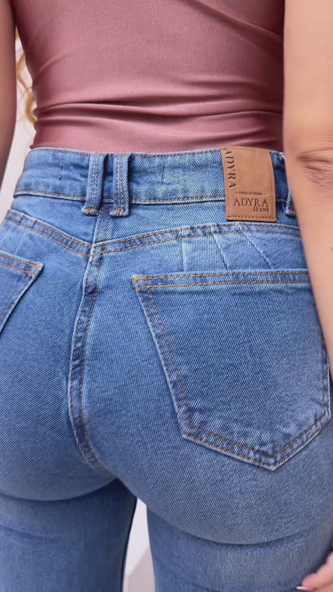 JEAN WIDE LEG SEMI ELASTICO AZUL MEDIO