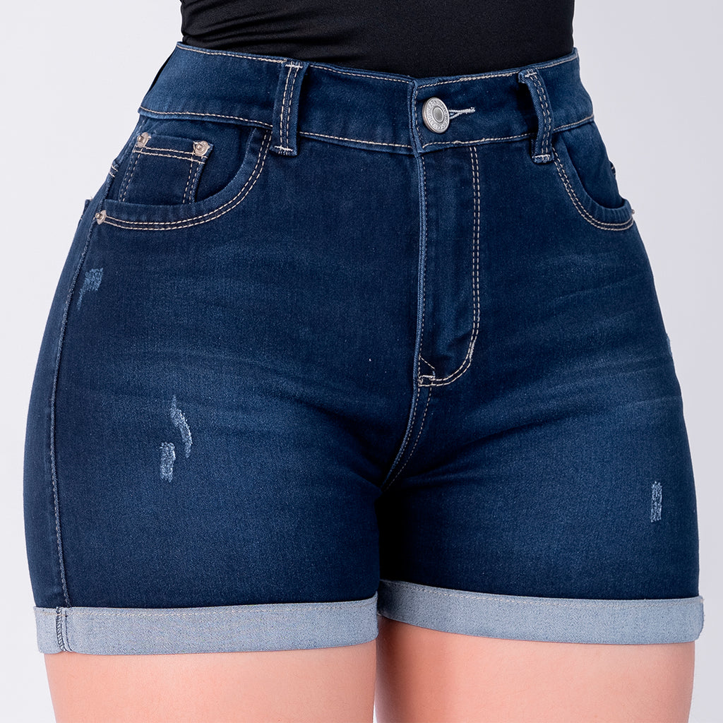 SHORT JEAN ELASTICO AZUL OSCURO