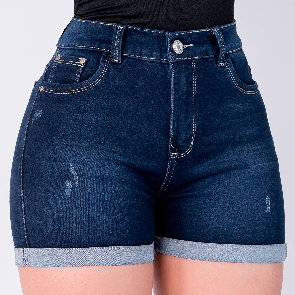 SHORT JEAN ELASTICO AZUL OSCURO