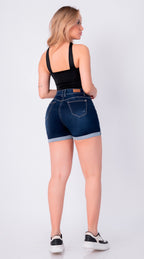 SHORT JEAN ELASTICO AZUL OSCURO