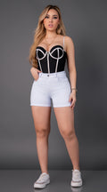 SHORT JEAN ELASTICO BLANCO