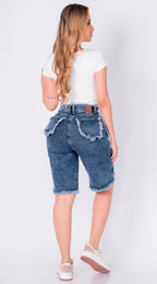 BERMUDA JEAN ELASTICO AZUL OSCURO