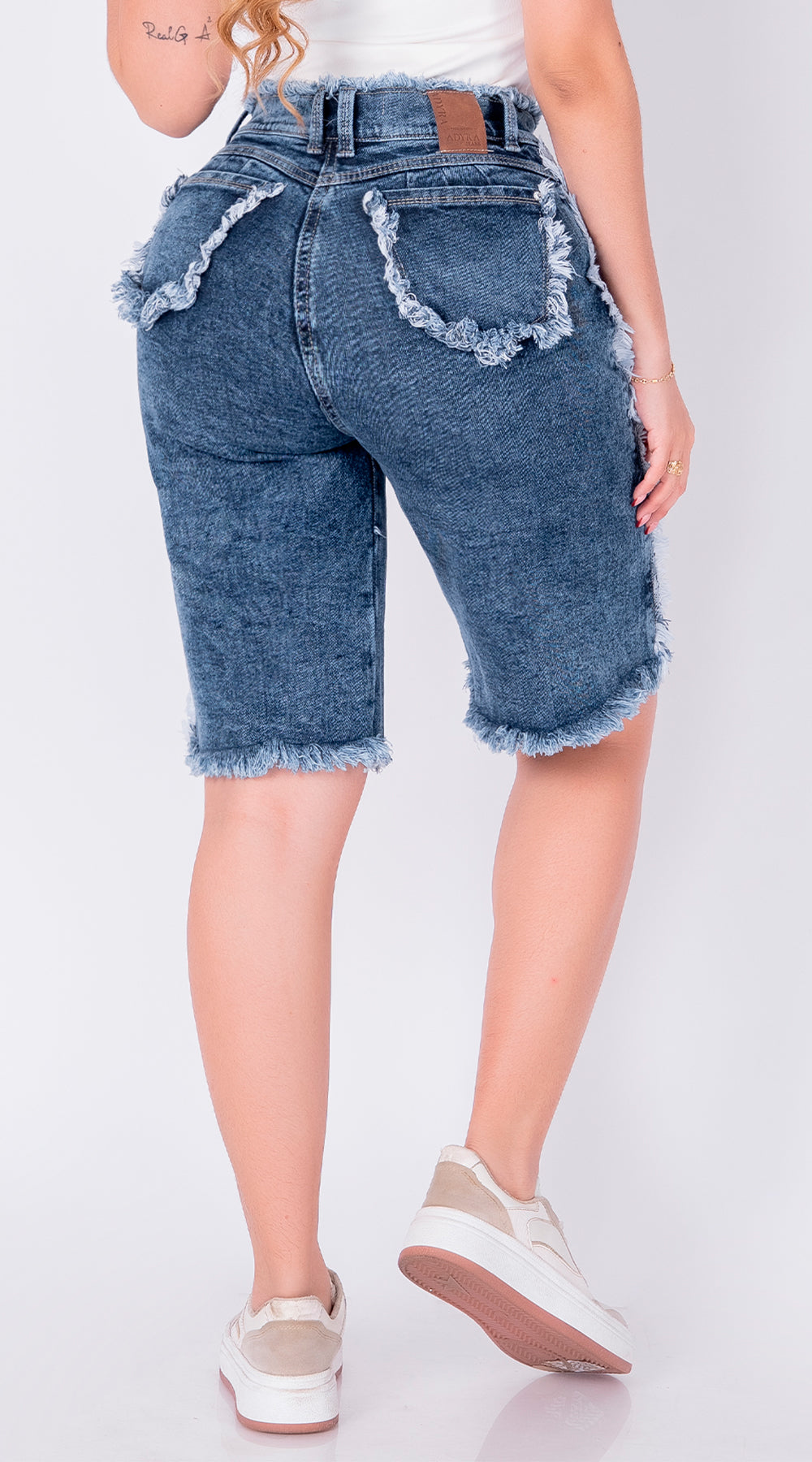 BERMUDA JEAN ELASTICO AZUL OSCURO