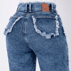 BERMUDA JEAN ELASTICO AZUL OSCURO